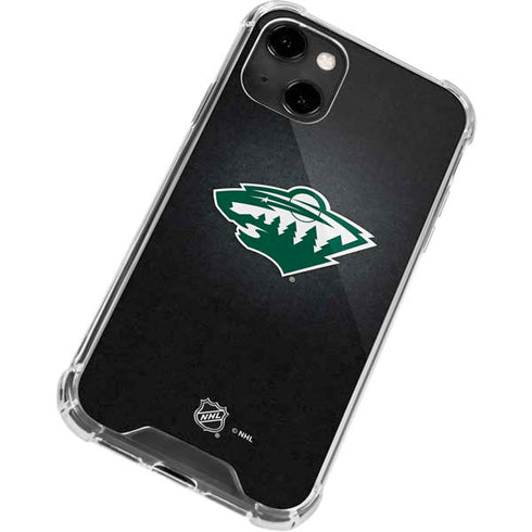 NHL Minnesota Wild Black Background iPhone 14 Clear Case