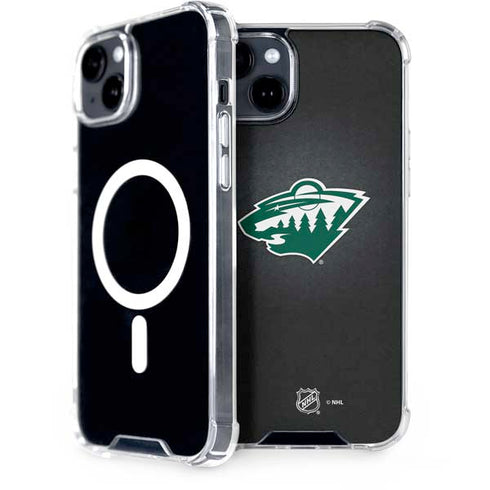 NHL Minnesota Wild Black Background iPhone 15 Plus MagSafe Case