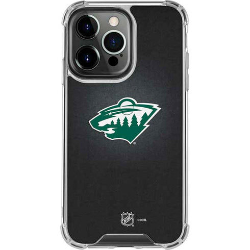NHL Minnesota Wild Black Background iPhone 14 Pro Clear Case