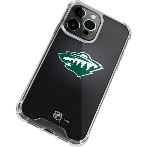 NHL Minnesota Wild Black Background iPhone 15 Pro Clear Case