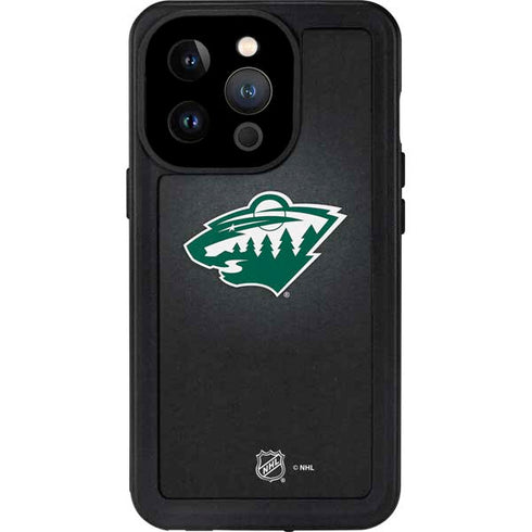 NHL Minnesota Wild Black Background iPhone 14 Pro Waterproof Case