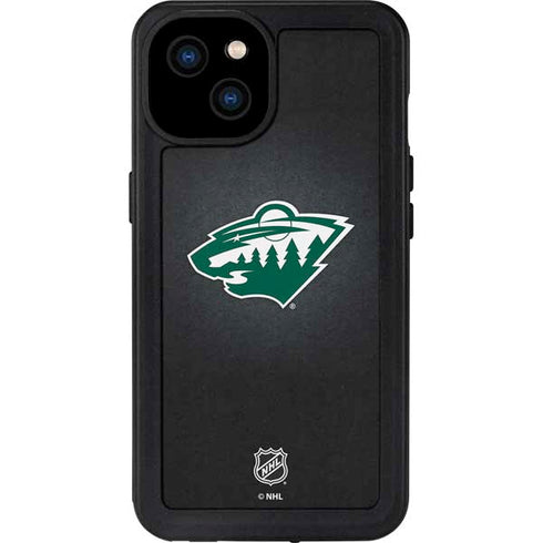 NHL Minnesota Wild Black Background iPhone 15 Plus Waterproof Case
