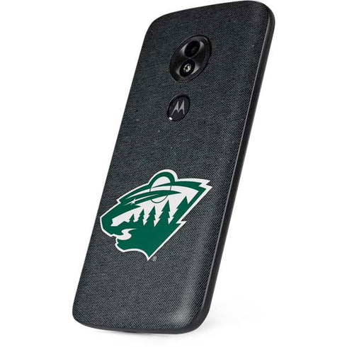NHL Minnesota Wild Black Background Moto E5 Play Skin