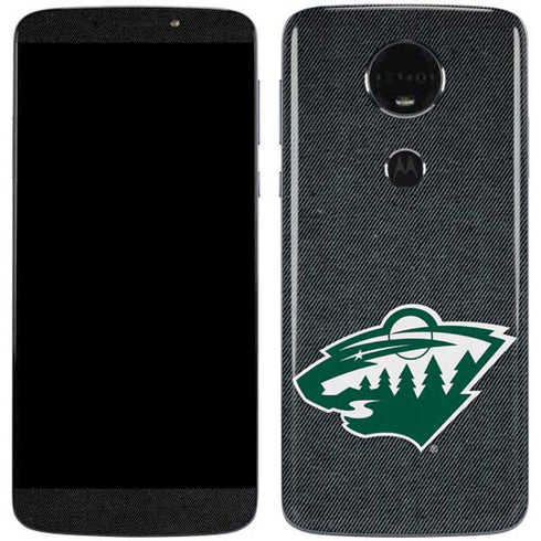 NHL Minnesota Wild Black Background Moto E5 Plus Skin