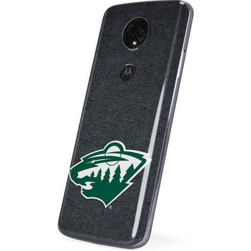NHL Minnesota Wild Black Background Moto E5 Plus Skin