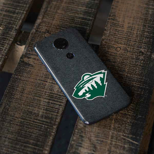 NHL Minnesota Wild Black Background Moto E5 Plus Skin