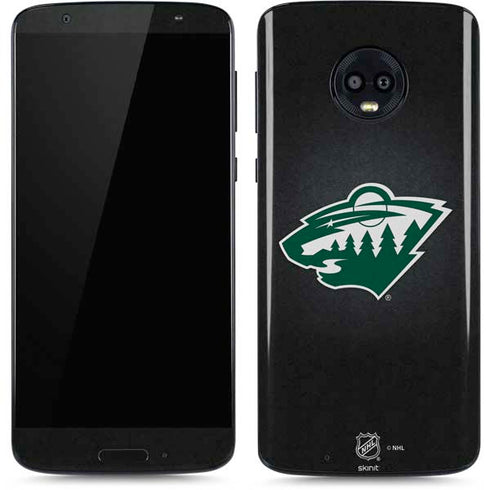 NHL Minnesota Wild Black Background Moto G6 Skin