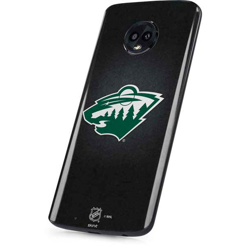 NHL Minnesota Wild Black Background Moto G6 Skin