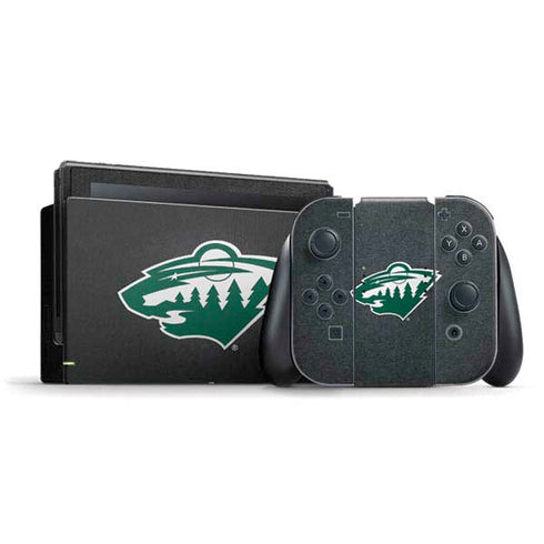 NHL Minnesota Wild Black Background Nintendo Switch Bundle Skin