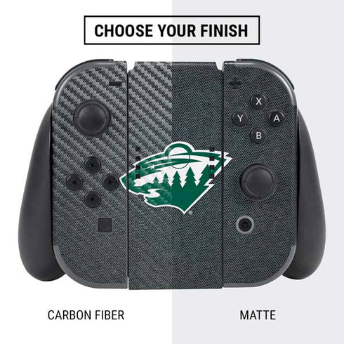 NHL Minnesota Wild Black Background Nintendo Switch Bundle Skin