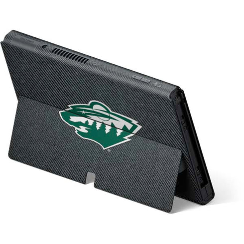 NHL Minnesota Wild Black Background Nintendo Switch OLED (2021) Skin