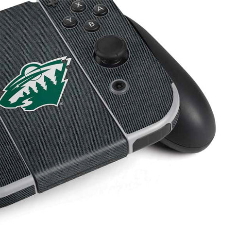 NHL Minnesota Wild Black Background Nintendo Switch OLED (2021) Skin
