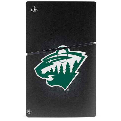 NHL Minnesota Wild Black Background PS5 Slim Disk Bundle Skin