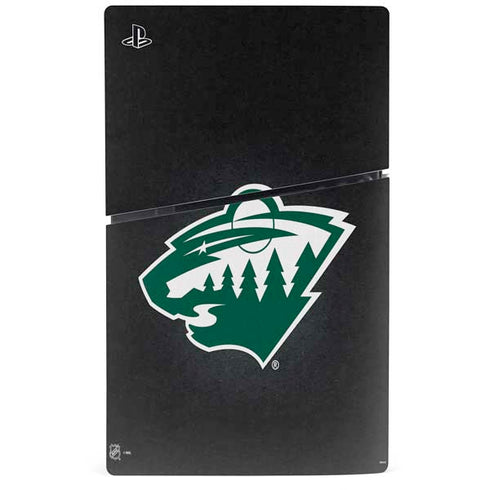 NHL Minnesota Wild Black Background PS5 Slim Disk Console Skin
