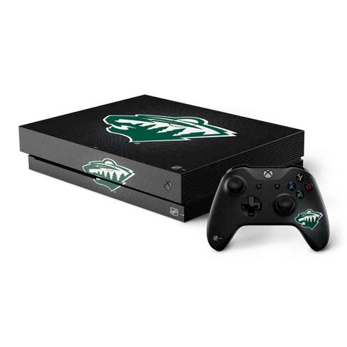 NHL Minnesota Wild Black Background Xbox One X Bundle Skin