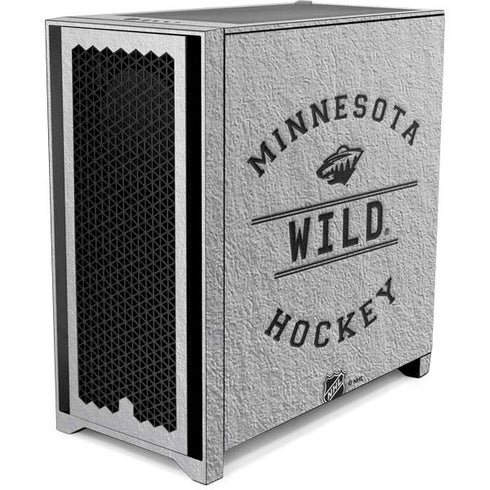 NHL Minnesota Wild Black Text Corsair 4000D Tempered Glass Mid-Tower ATX Case Skin