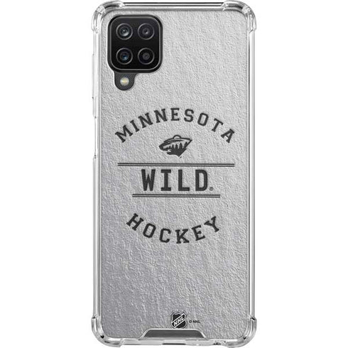 NHL Minnesota Wild Black Text Galaxy A12 Clear Case