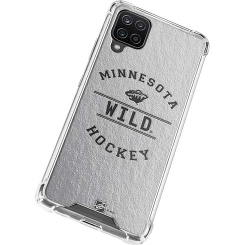 NHL Minnesota Wild Black Text Galaxy A12 Clear Case