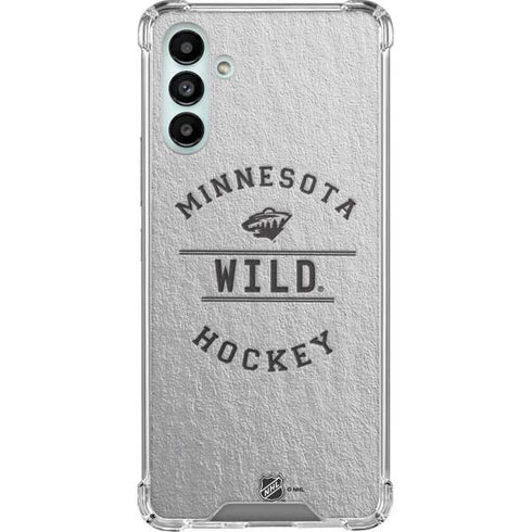 NHL Minnesota Wild Black Text Galaxy A13 5G Clear Case