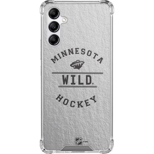 NHL Minnesota Wild Black Text Galaxy A14 5G Clear Case