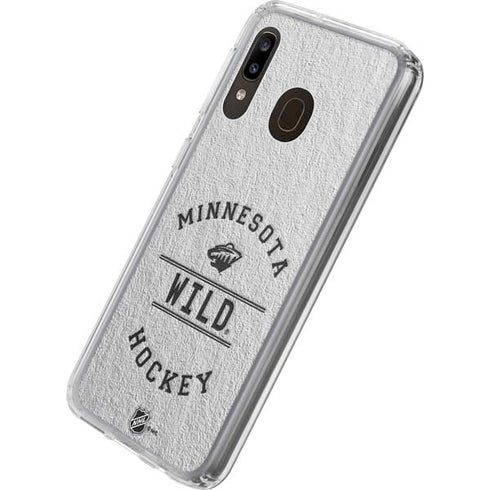 NHL Minnesota Wild Black Text Galaxy A20 Clear Case