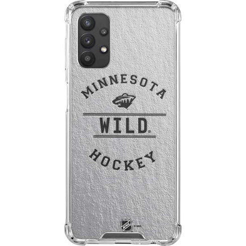 NHL Minnesota Wild Black Text Galaxy A32 5G Clear Case