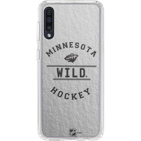 NHL Minnesota Wild Black Text Galaxy A50 Clear Case