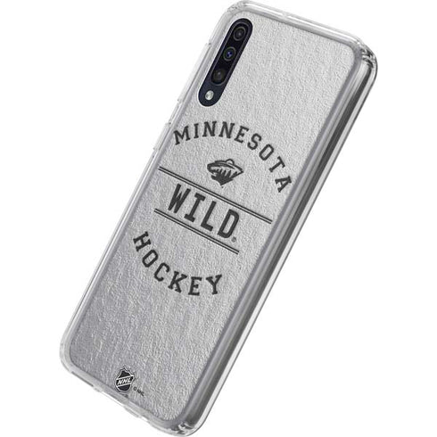 NHL Minnesota Wild Black Text Galaxy A50 Clear Case