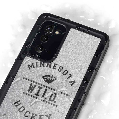 NHL Minnesota Wild Black Text Galaxy Note20 5G Waterproof Case