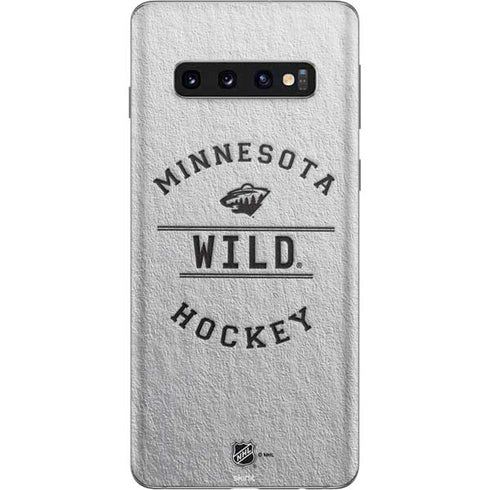 NHL Minnesota Wild Black Text Galaxy S10 Skin