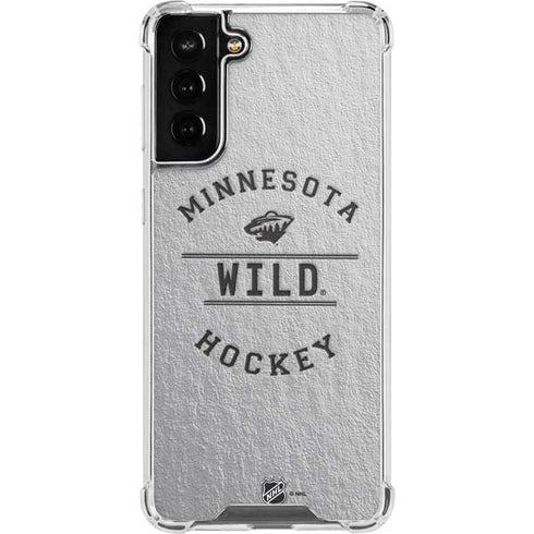 NHL Minnesota Wild Black Text Galaxy S21 FE Clear Case