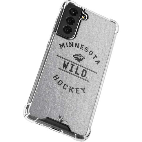 NHL Minnesota Wild Black Text Galaxy S21 FE Clear Case