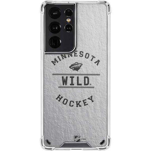 NHL Minnesota Wild Black Text Galaxy S21 Ultra 5G Clear Case