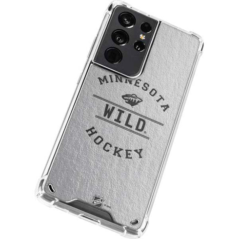 NHL Minnesota Wild Black Text Galaxy S21 Ultra 5G Clear Case