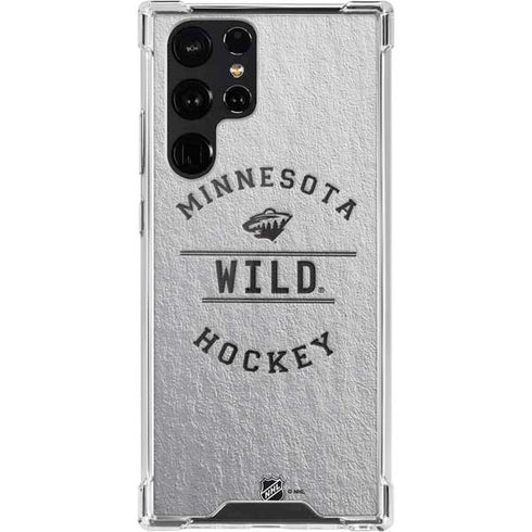 NHL Minnesota Wild Black Text Galaxy S22 Ultra Clear Case