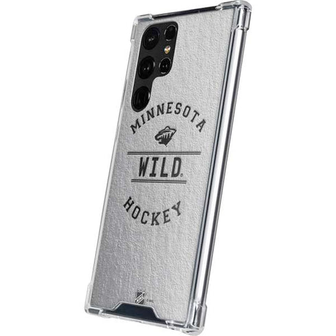 NHL Minnesota Wild Black Text Galaxy S22 Ultra Clear Case