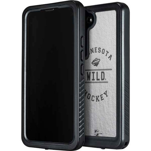 NHL Minnesota Wild Black Text Galaxy S23 Plus Waterproof Case