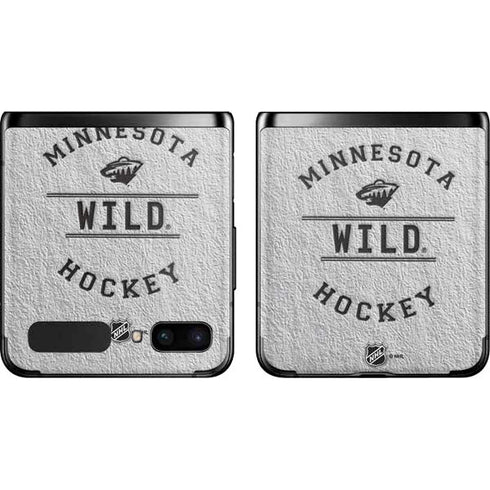 NHL Minnesota Wild Black Text Galaxy Z Flip Skin