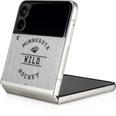 NHL Minnesota Wild Black Text Galaxy Z Flip4 5G Skin
