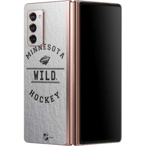 NHL Minnesota Wild Black Text Galaxy Z Fold2 5G Skin