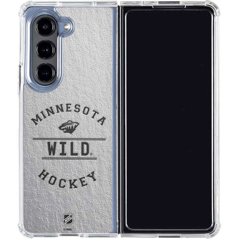 NHL Minnesota Wild Black Text Galaxy Z Fold5 5G Clear Case