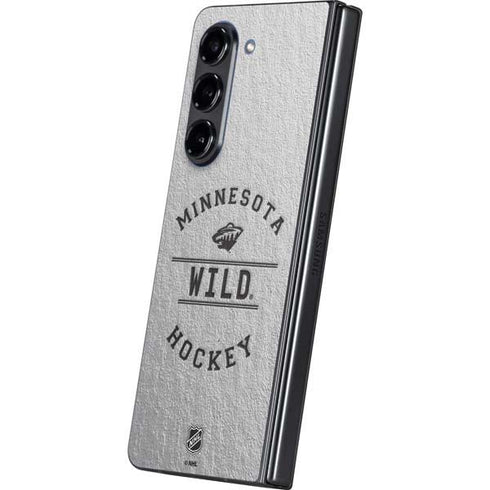 NHL Minnesota Wild Black Text Galaxy Z Fold5 5G Skin