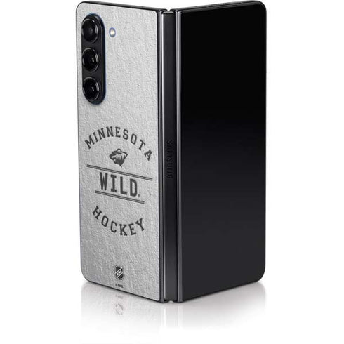 NHL Minnesota Wild Black Text Galaxy Z Fold5 5G Skin