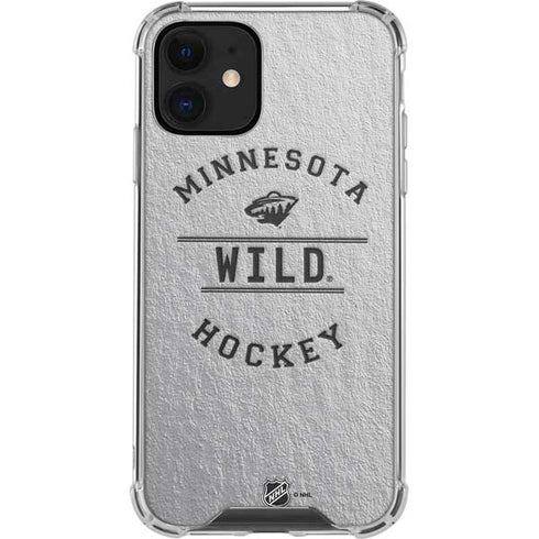 NHL Minnesota Wild Black Text iPhone 12 Mini Clear Case