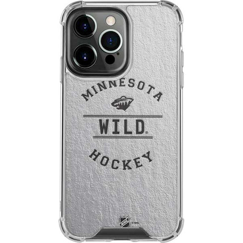 NHL Minnesota Wild Black Text iPhone 15 Pro Clear Case