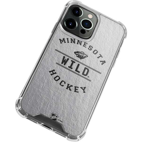 NHL Minnesota Wild Black Text iPhone 15 Pro Clear Case