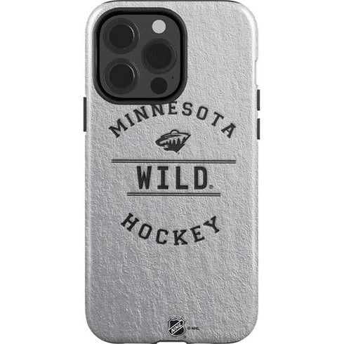 NHL Minnesota Wild Black Text iPhone 15 Pro Impact Case