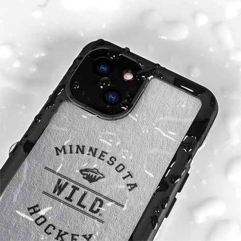 NHL Minnesota Wild Black Text iPhone 15 Plus Waterproof Case