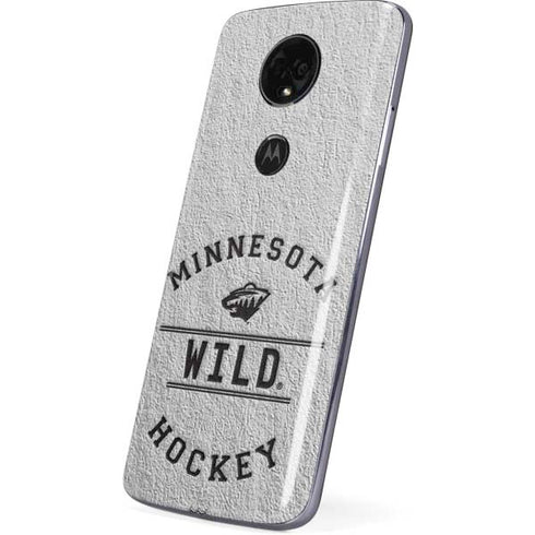 NHL Minnesota Wild Black Text Moto E5 Plus Skin