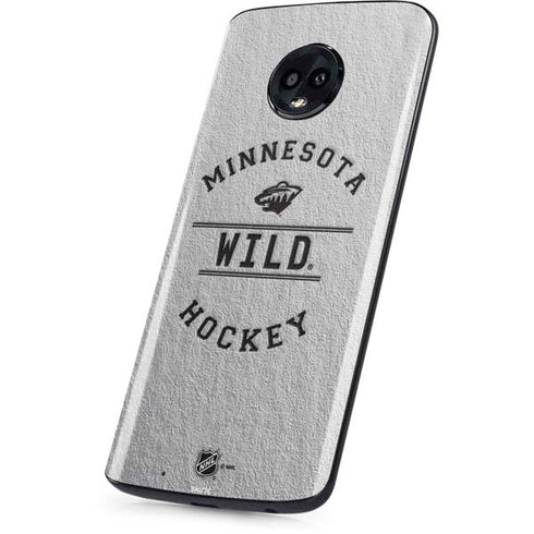 NHL Minnesota Wild Black Text Moto G6 Skin